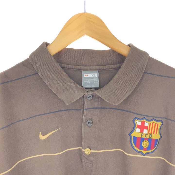 00'S Nike FC Barcelona short sleeve striped polo shirt men's XL /eaa435817