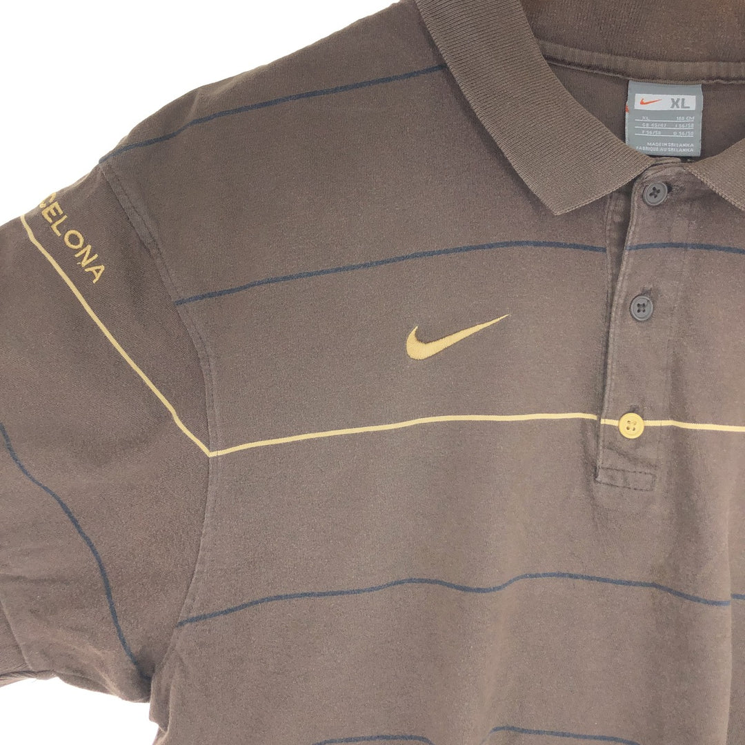 00'S Nike FC Barcelona short sleeve striped polo shirt men's XL /eaa435817