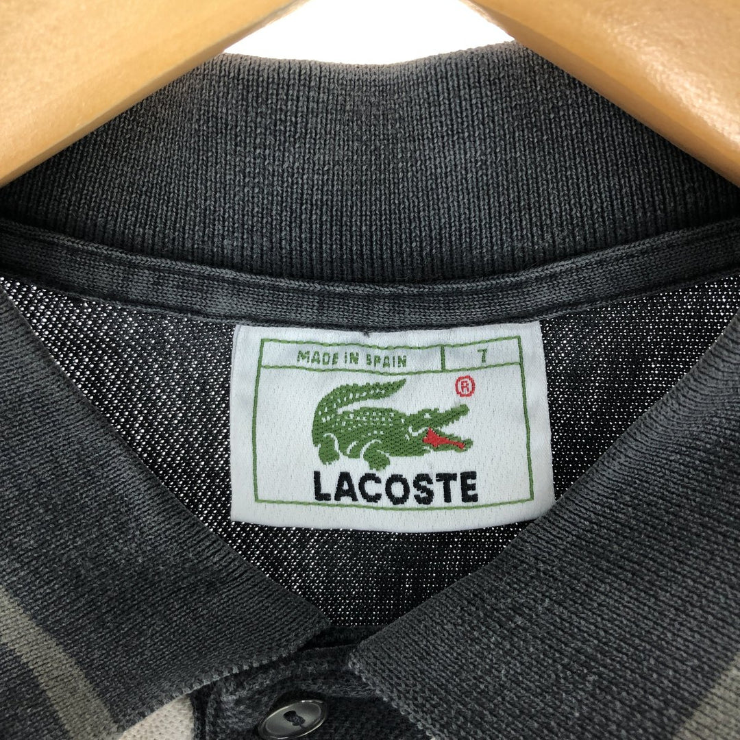 80'S Lacoste LACOSTE French Lacoste short sleeve striped polo shirt men's L vintage /eaa435826