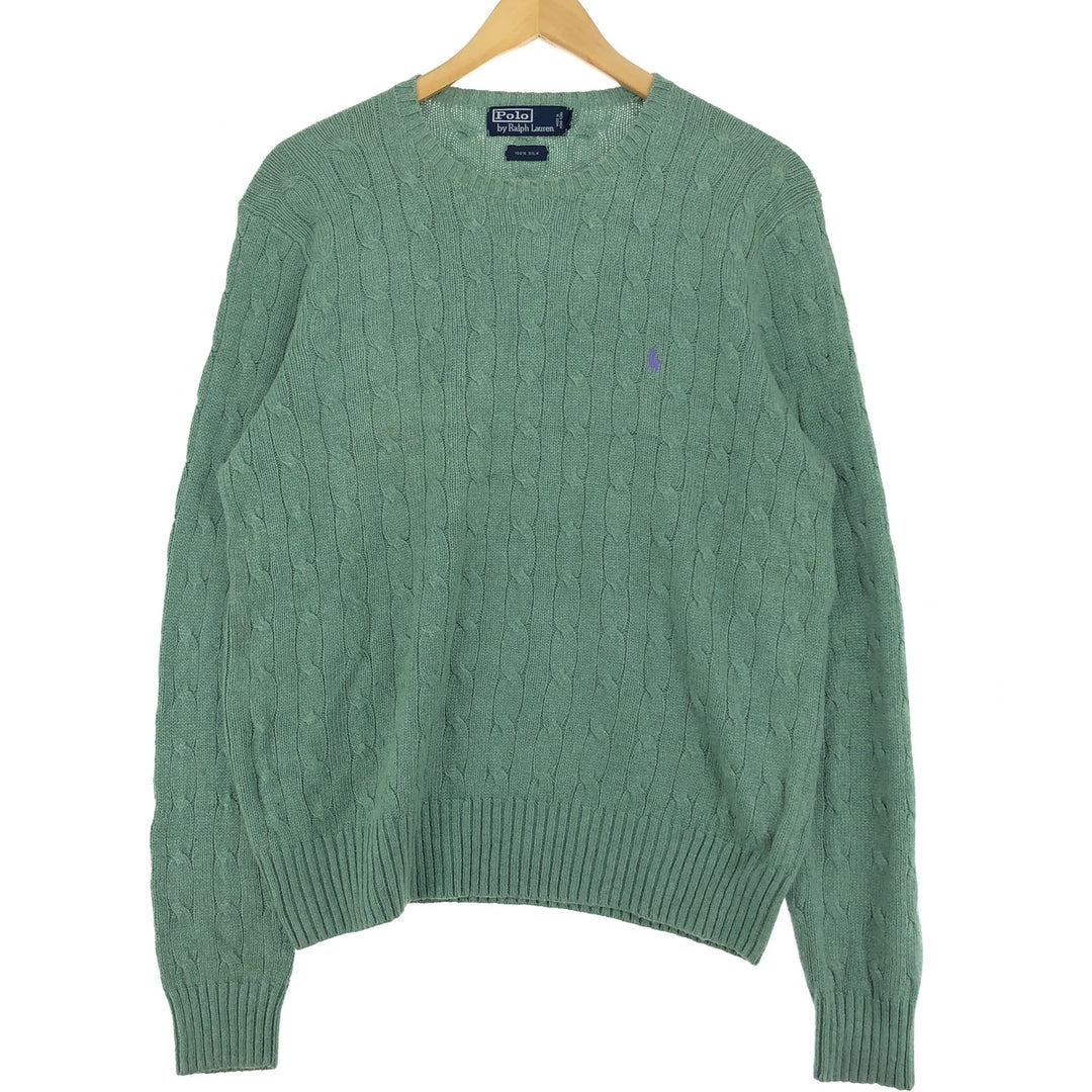 Ralph Lauren POLO by Ralph Lauren Cable Knit Silk Knit Sweater Men's M /eaa435853