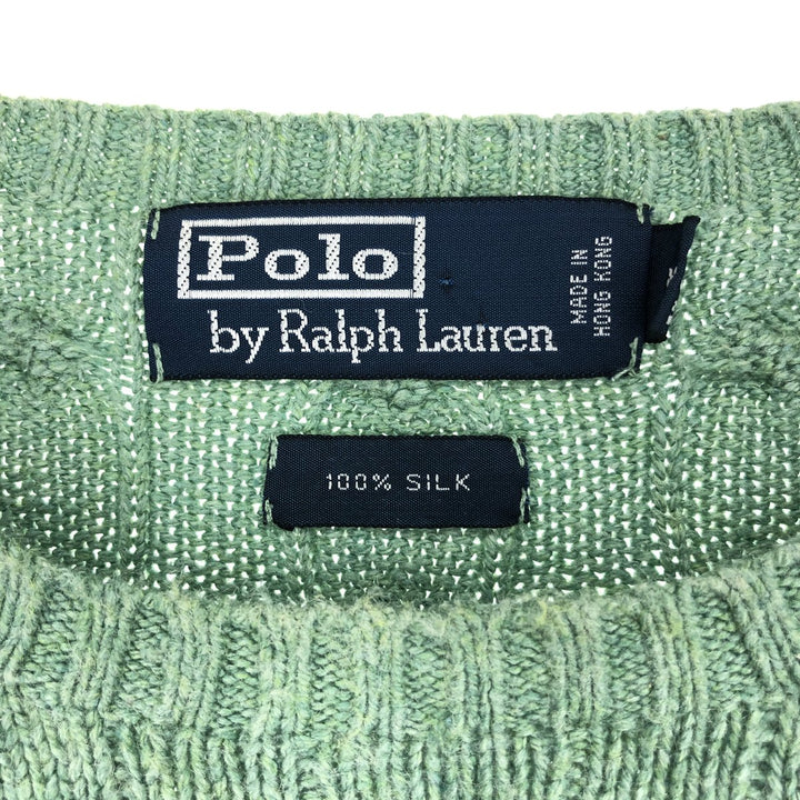 Ralph Lauren POLO by Ralph Lauren Cable Knit Silk Knit Sweater Men's M /eaa435853