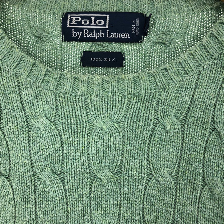 Ralph Lauren POLO by Ralph Lauren Cable Knit Silk Knit Sweater Men's M /eaa435853