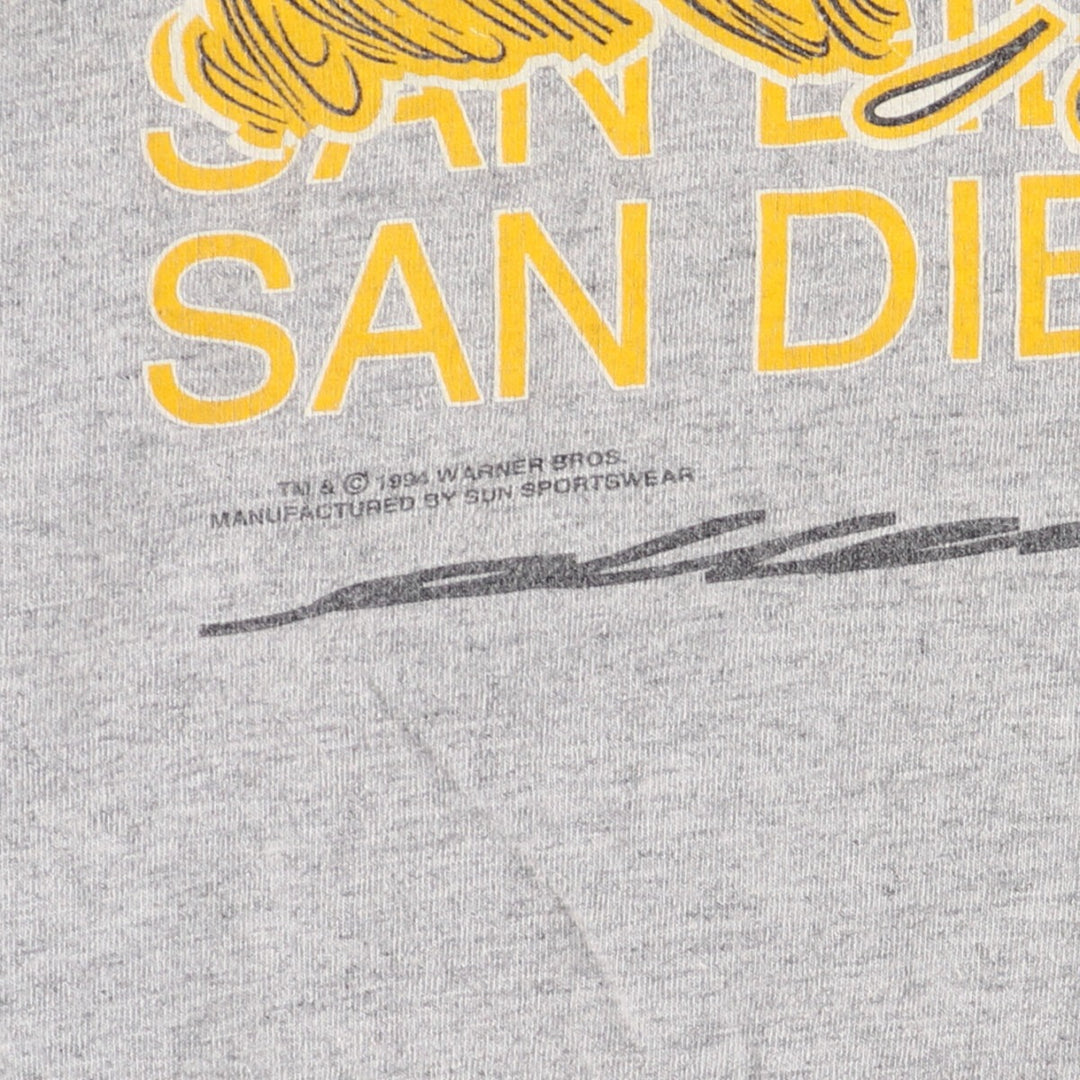 SUN V-neck NFL San Diego Chargers Looney Tunes character print long T-shirt long T men's XL /eaa435889