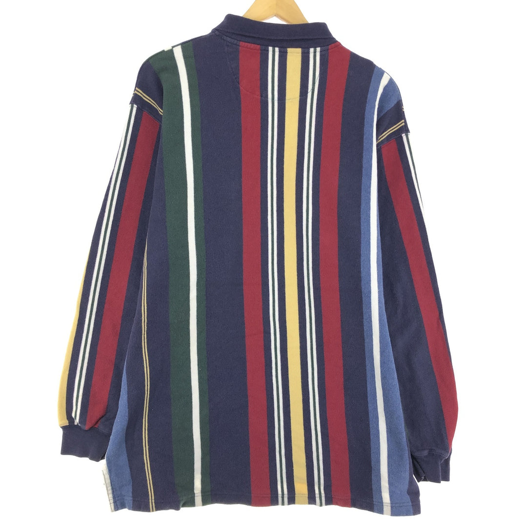 90'S Ralph Lauren CHAPS Long Sleeve Striped Polo Shirt Men's XL Vintage /eaa435895