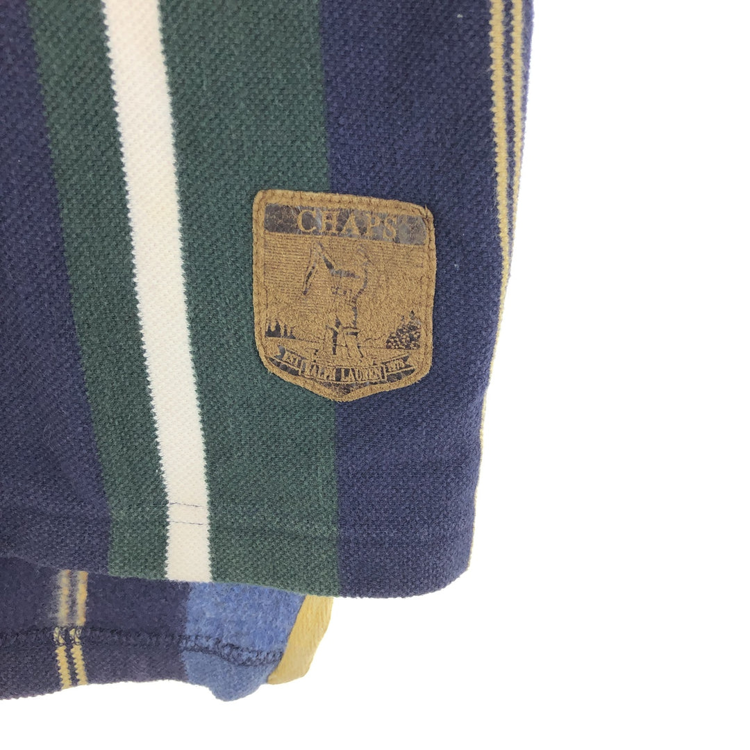 90'S Ralph Lauren CHAPS Long Sleeve Striped Polo Shirt Men's XL Vintage /eaa435895