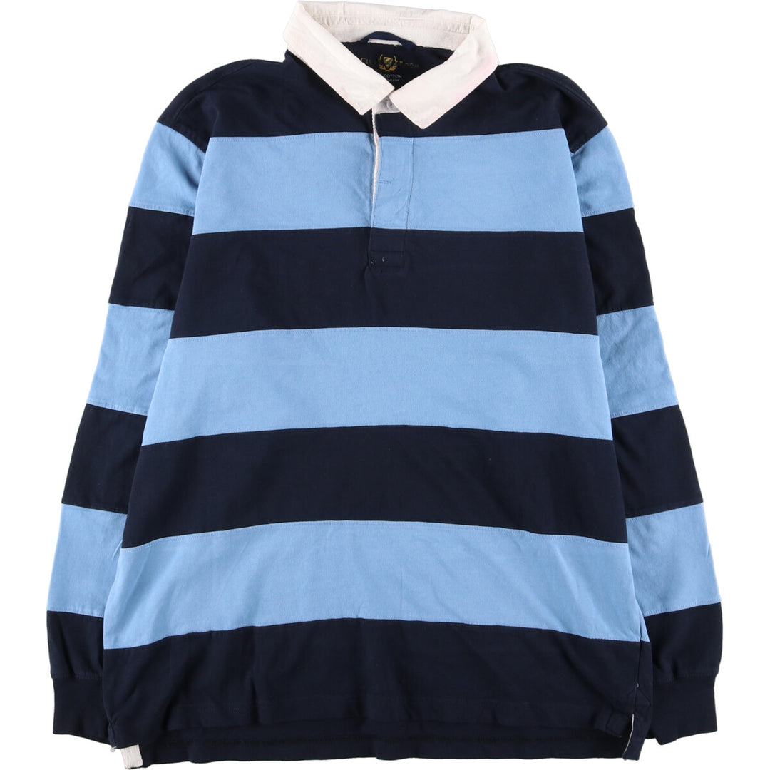 CLUB ROOM Border Pattern Long Sleeve Rugby Shirt Men's L /eaa435897