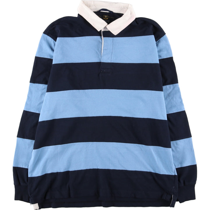 CLUB ROOM Border Pattern Long Sleeve Rugby Shirt Men's L /eaa435897
