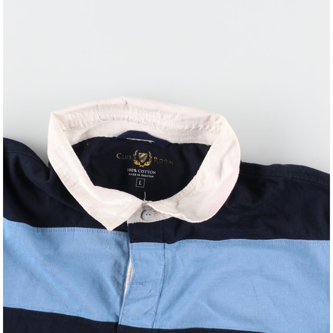 CLUB ROOM Border Pattern Long Sleeve Rugby Shirt Men's L /eaa435897