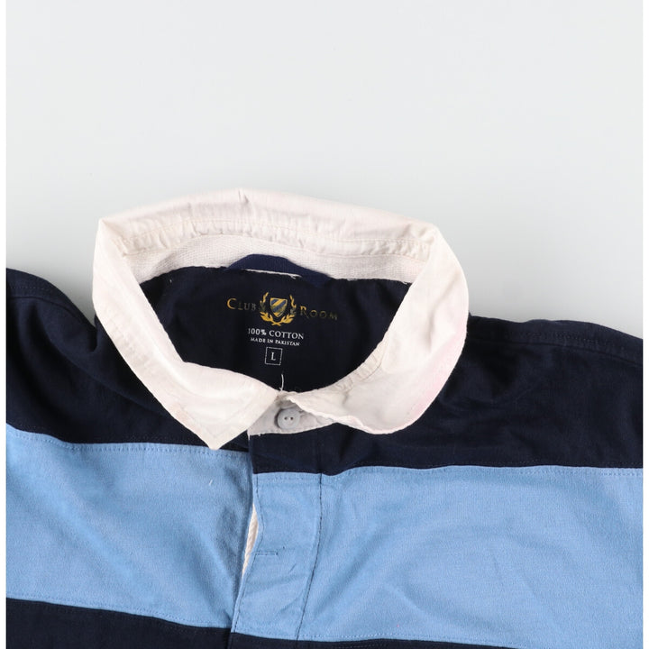CLUB ROOM Border Pattern Long Sleeve Rugby Shirt Men's L /eaa435897
