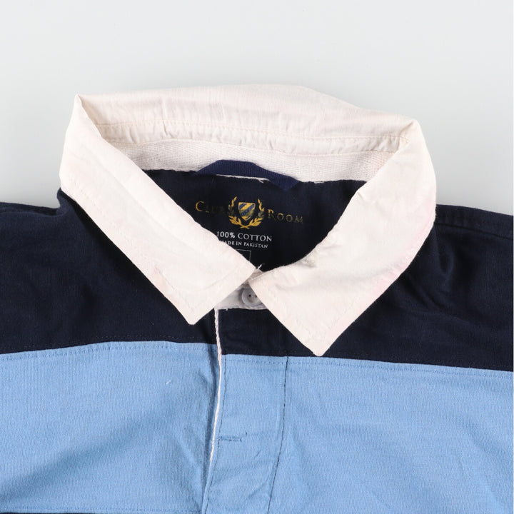 CLUB ROOM Border Pattern Long Sleeve Rugby Shirt Men's L /eaa435897