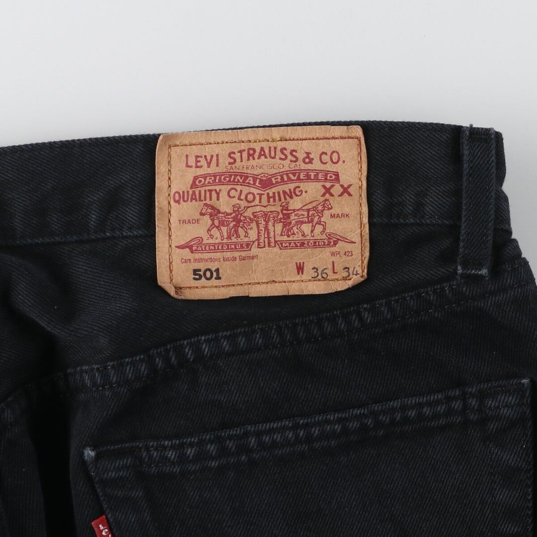 Levi's Levi's 501 Euro Model Black Denim Straight Denim Pants Men's W35 / eaa435936