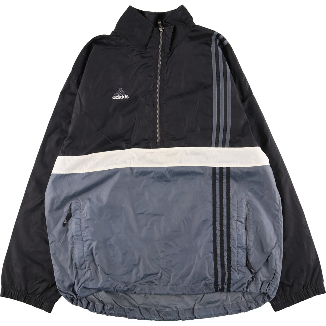 90'S Adidas Back Logo Half Zip Nylon Pullover Men's L Vintage /eaa435993