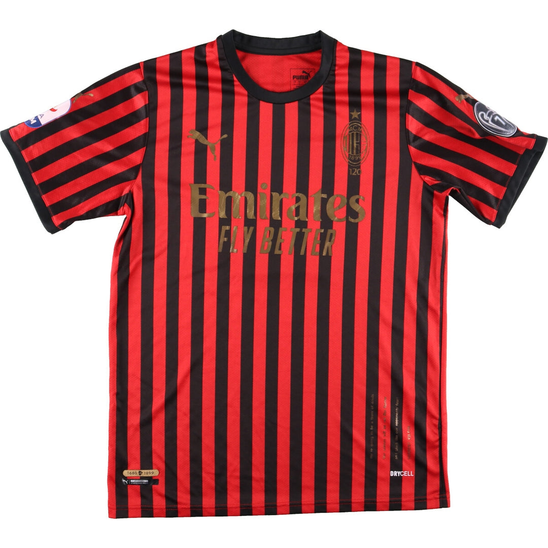 PUMA AC Milan Stripe Pattern Soccer Uniform Game Shirt Men's M /eaa436148