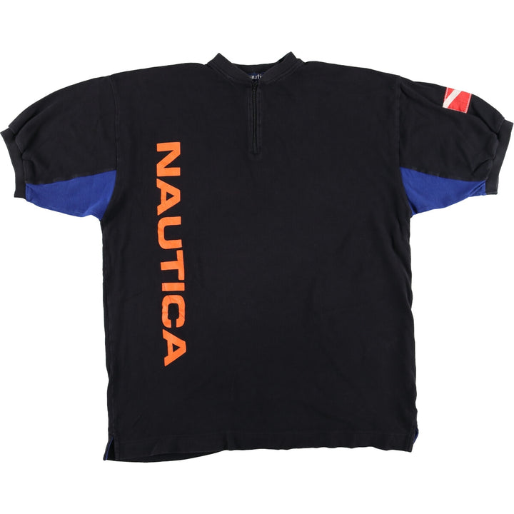 90'S NAUTICA Half-Zip Short-Sleeve Logo T-Shirt Men's XXL Vintage /eaa436240