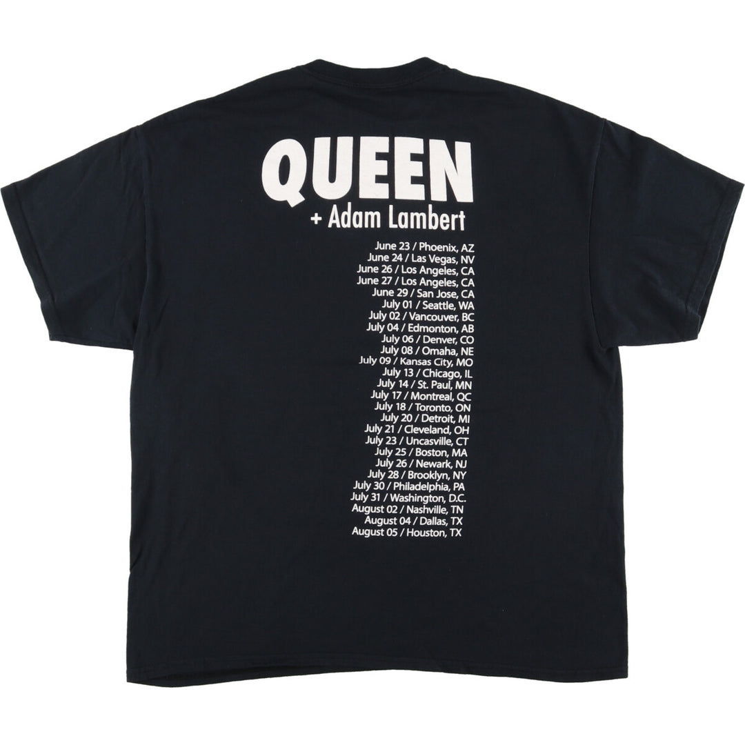 QUEEN+ADAM LAMBERT Queen + Adam Lambert double-sided print band T-shirt band T men's XL /eaa436286