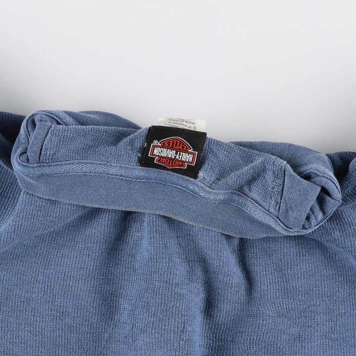 90s~00'S Harley-Davidson Henley Neck Motorcycle Bike T-Shirt Men's L /eaa436337