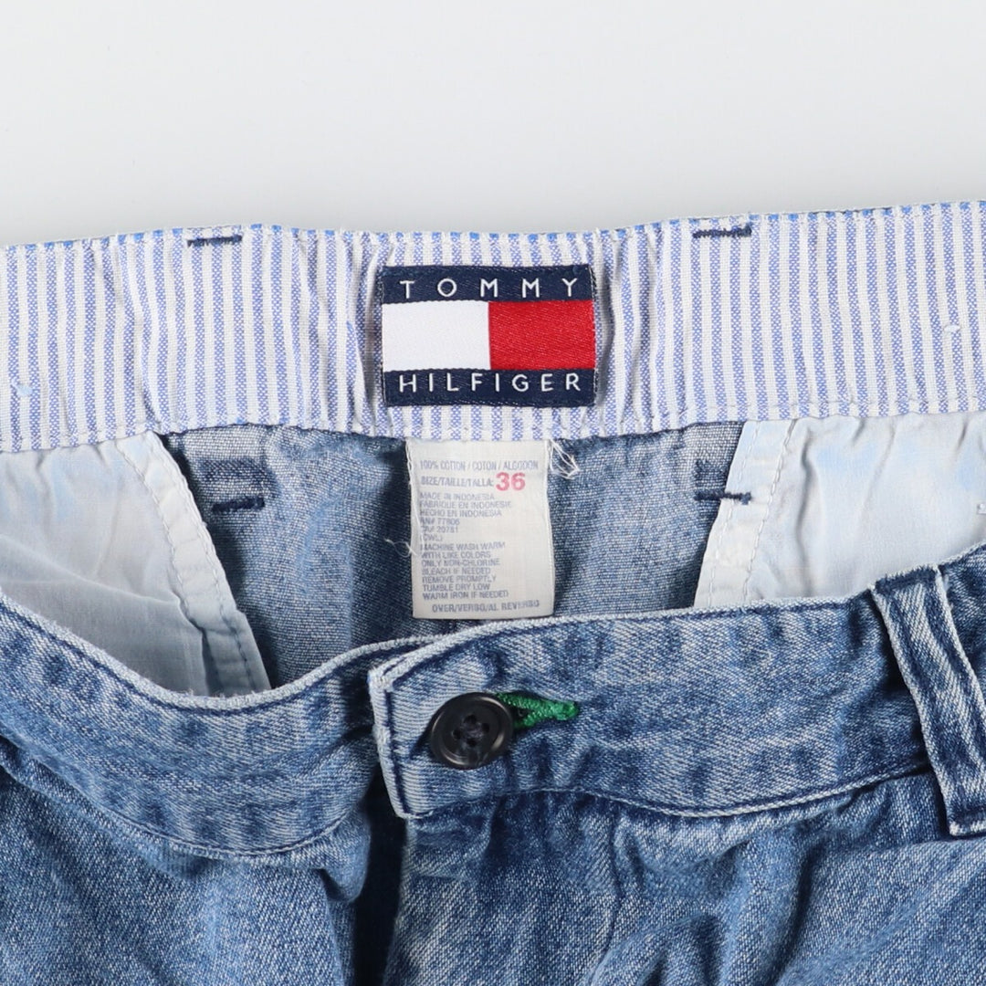 90'S Tommy Hilfiger Two-pleat denim shorts, short pants, men's size W36, vintage / eaa436381