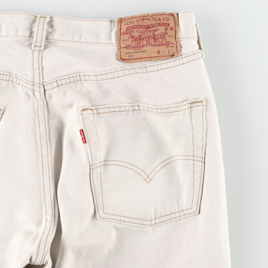 Levi's 501 White Denim Straight Denim Pants Men's W32 / eaa436400