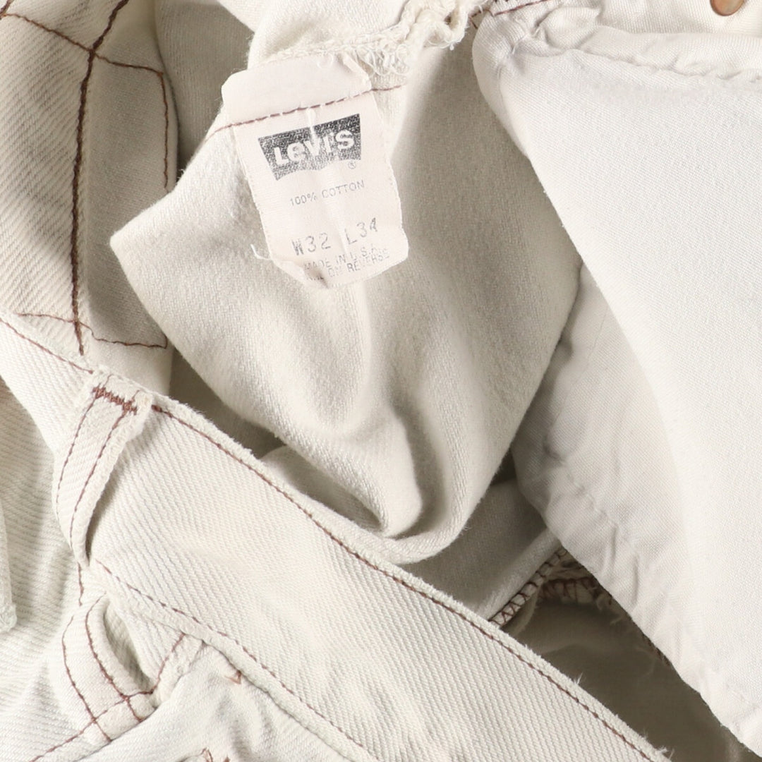 90'S Levi's 501 White Denim Straight Denim Pants Made in USA Men's W30 Vintage /eaa436401