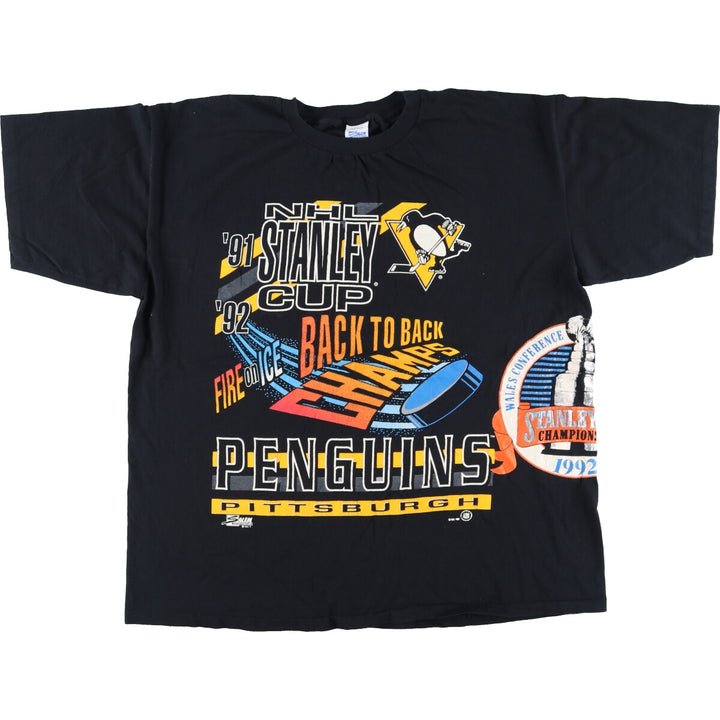 90'S SALEM SPORTSWEAR NHL Pittsburgh Penguins STANLEY CUP Sports T-shirt Made in USA Men's XXL Vintage /eaa436667