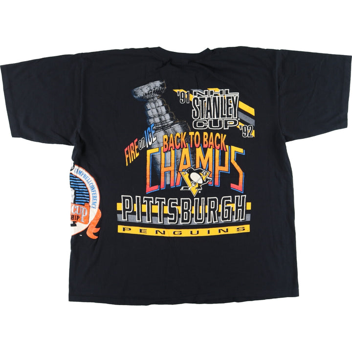 90'S SALEM SPORTSWEAR NHL Pittsburgh Penguins STANLEY CUP Sports T-shirt Made in USA Men's XXL Vintage /eaa436667