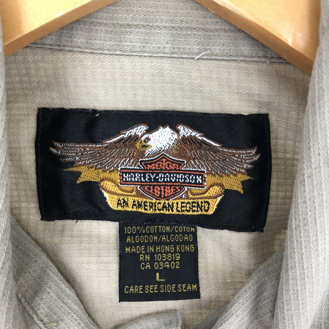 Harley-Davidson Button-down short-sleeve work shirt, men's L /eaa436708