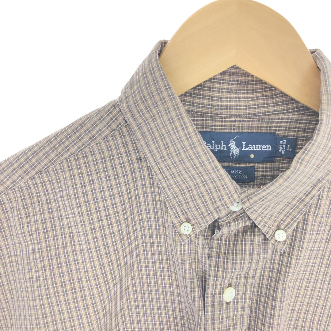 Ralph Lauren BLAKE Check Pattern Long Sleeve Button-Down Check Shirt Men's Size L / eaa436844