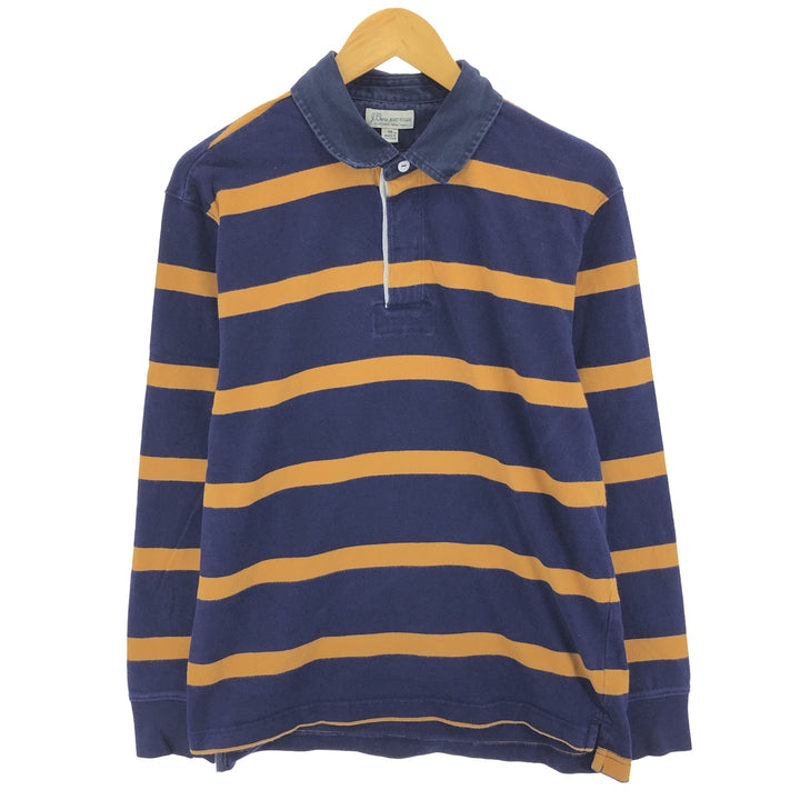 J.Crew Long Sleeve Striped Polo Shirt Men's M Size / eaa437014