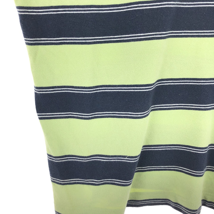 NAUTICA Short Sleeve Striped Polo Shirt Men's XL cotton green type Vintage Second Hand