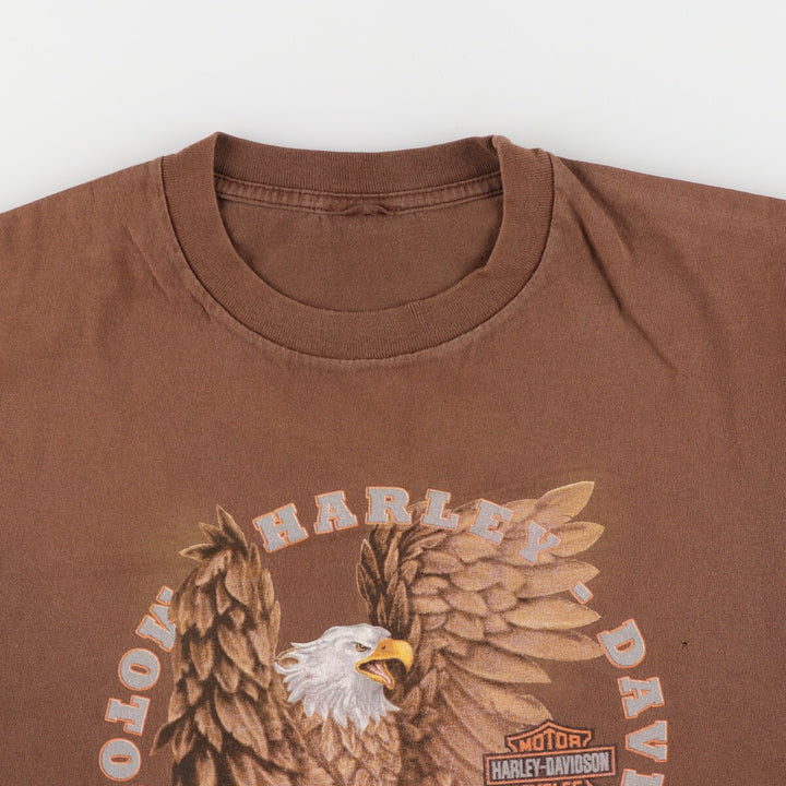 Harley-Davidson Eagle Pattern Motorcycle Bike T-shirt Men's L size / eaa437128