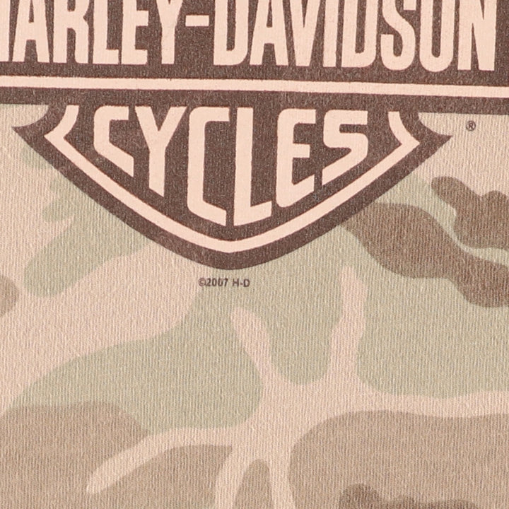 00'S Harley-Davidson Camouflage Pattern Motorcycle Bike T-shirt Men's XL / eaa437130