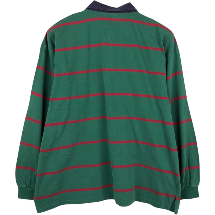 Lacoste CHEMISE French Lacoste Striped Pattern Long-Sleeve Rugby Shirt, Size 7 (Men's XXL equivalent) cotton green type Vintage Second Hand