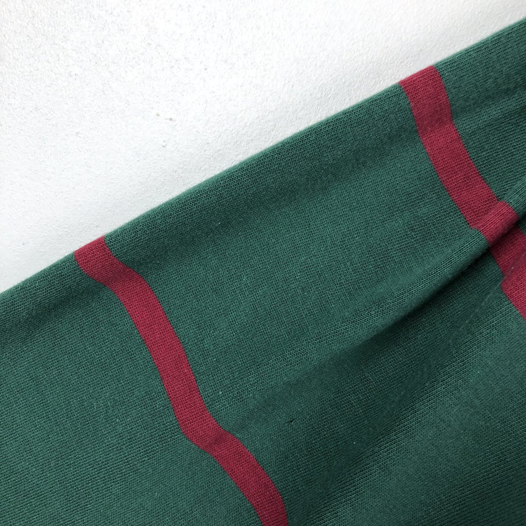Lacoste CHEMISE French Lacoste Striped Pattern Long-Sleeve Rugby Shirt, Size 7 (Men's XXL equivalent) cotton green type Vintage Second Hand