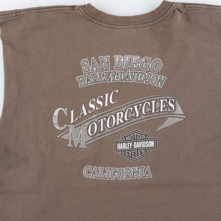 Harley-Davidson Back Print Cut-Off Motorcycle Bike T-Shirt Made in USA Men's XXL /eaa437286