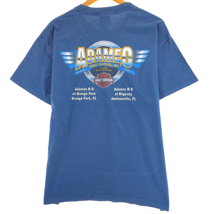 00'S Harley-Davidson HANES Motorcycle Bike T-shirt Made in USA Men's L /eaa437295