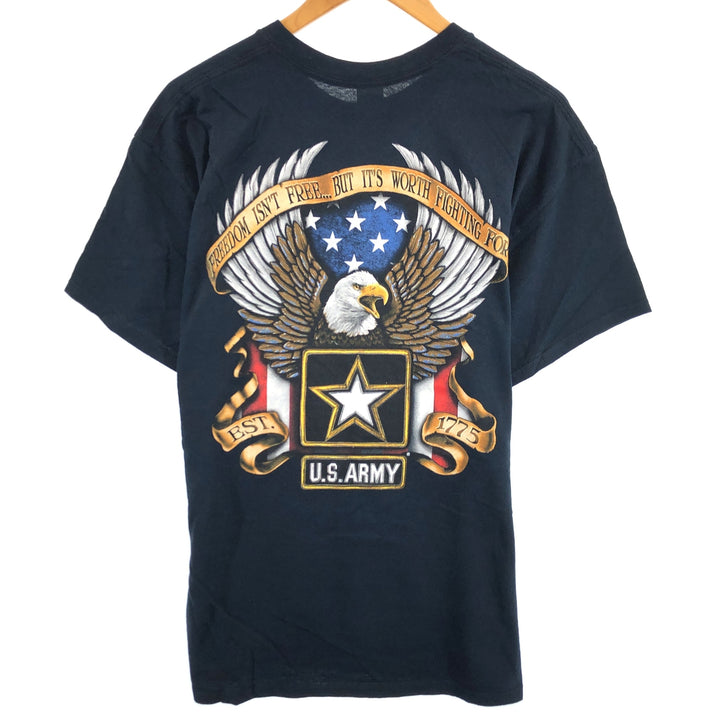 Gildan Eagle Pattern USARMY Back Print Military T-Shirt Men's L /eaa437353