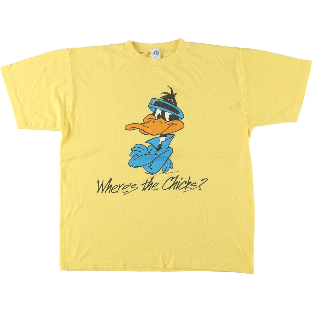 80'S ARTEX LOONEY TUNES Daffy Duck character print T-shirt made in USA men's M vintage /eaa437364