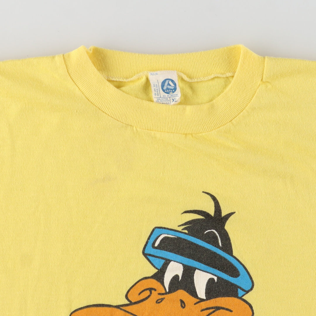 80'S ARTEX LOONEY TUNES Daffy Duck character print T-shirt made in USA men's M vintage /eaa437364