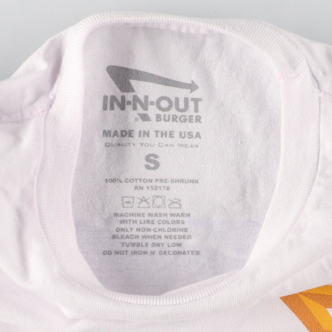 IN-N-OUT BURGER Back Print Advertising T-Shirt Made in USA Men's S /eaa437365