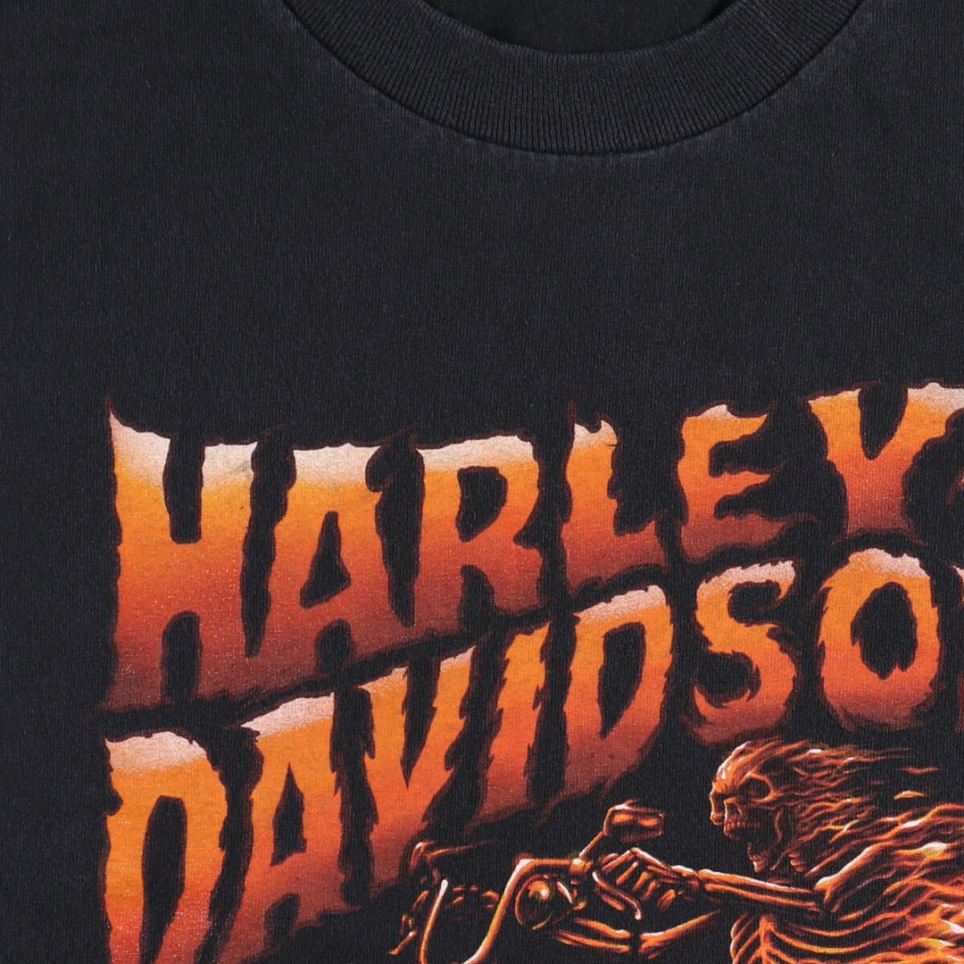 Harley-Davidson Skull Pattern Motorcycle Bike T-shirt Men's L size / eaa437480