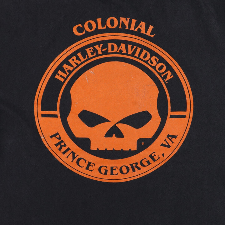 Harley-Davidson Skull Pattern Motorcycle Bike T-shirt Men's L size / eaa437480