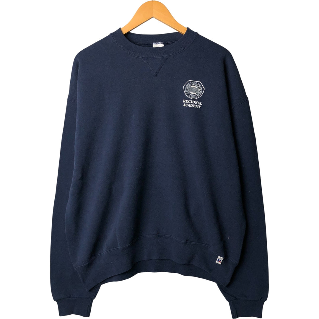 Vintage 90'S Russell printed sweatshirt, size XL, men's cotton navy blue type Vintage Second Hand