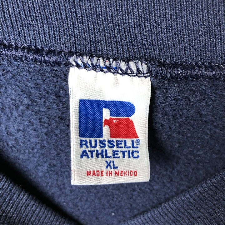 Vintage 90'S Russell printed sweatshirt, size XL, men's cotton navy blue type Vintage Second Hand