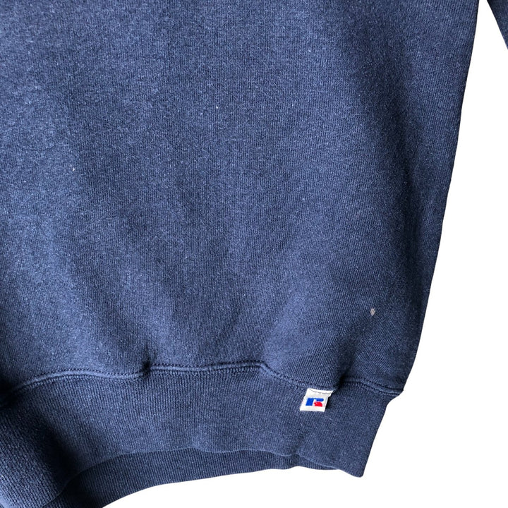 Vintage 90'S Russell printed sweatshirt, size XL, men's cotton navy blue type Vintage Second Hand