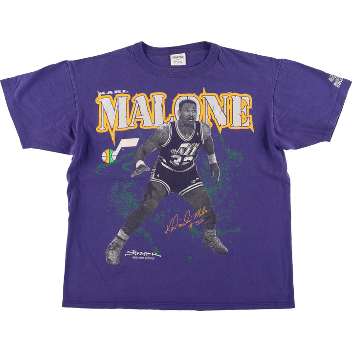 80's Starter KARL MALONE Printed T-shirt Made in USA Men's XL Vintage /eaa437528