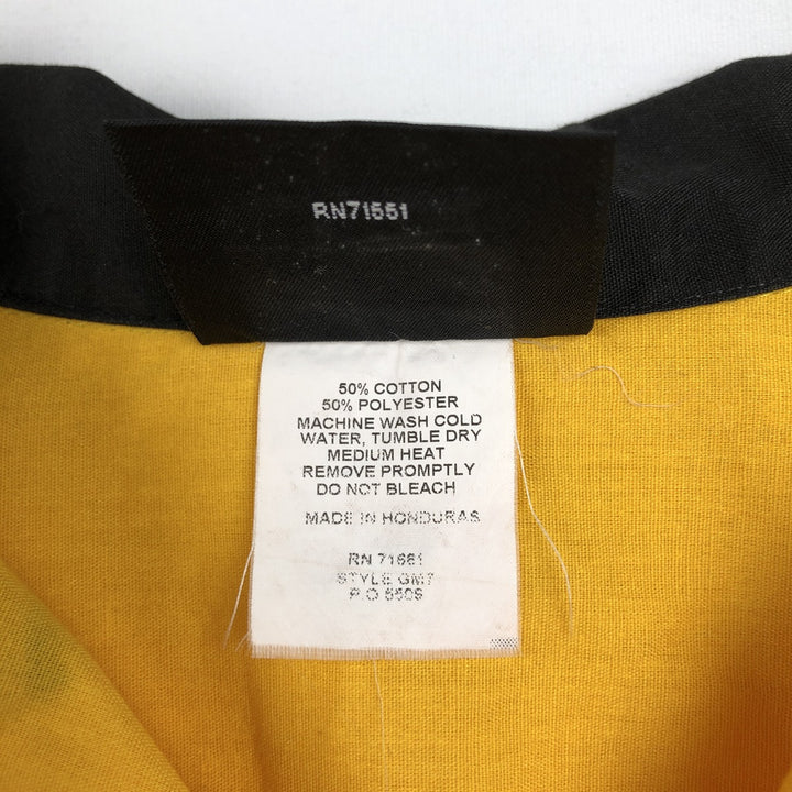Hilton bowling shirt, boxy style, men's size M (approx.) cotton yellow type Vintage Second Hand