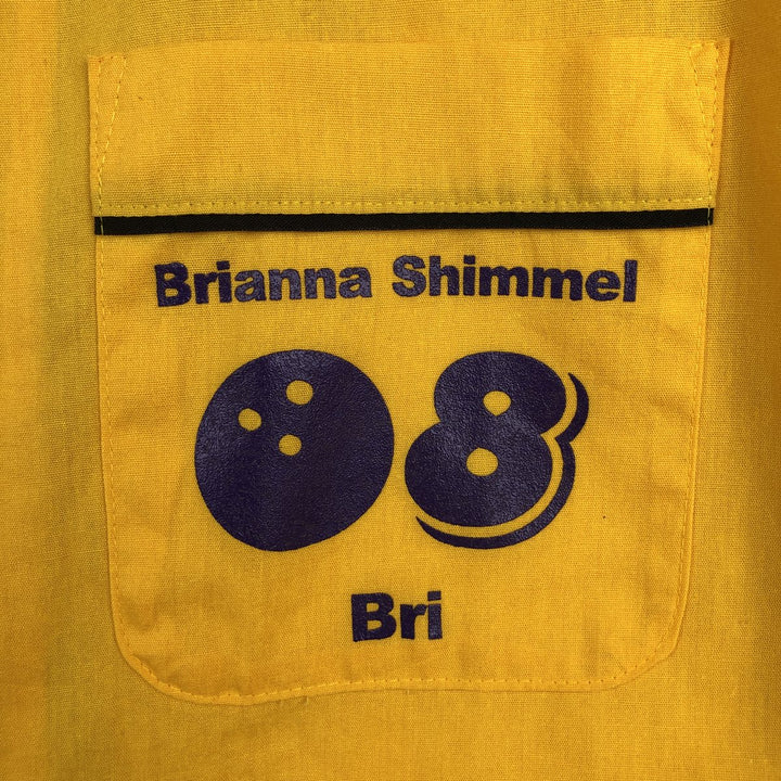 Hilton bowling shirt, boxy style, men's size M (approx.) cotton yellow type Vintage Second Hand