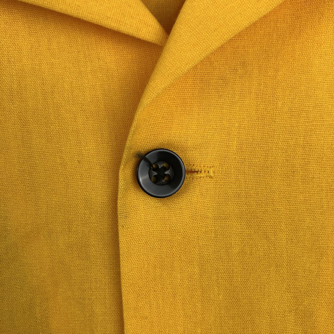 Hilton bowling shirt, boxy style, men's size M (approx.) cotton yellow type Vintage Second Hand