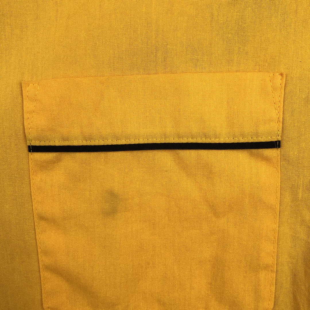 Hilton bowling shirt, boxy style, men's size M (approx.) cotton yellow type Vintage Second Hand