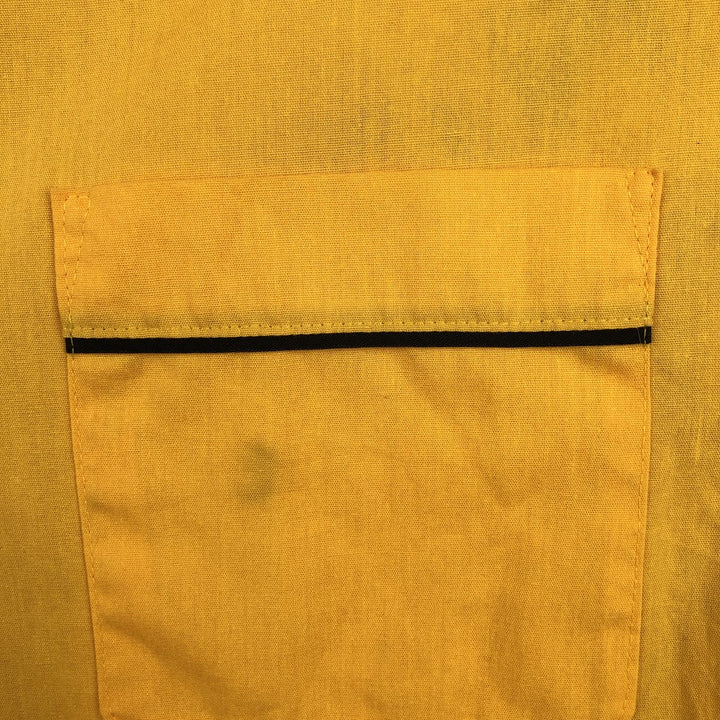 Hilton bowling shirt, boxy style, men's size M (approx.) cotton yellow type Vintage Second Hand